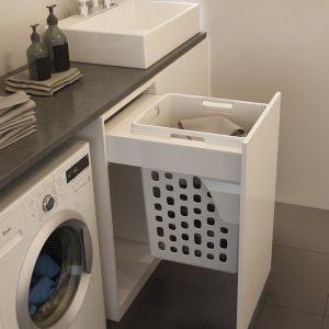 Kia Ora 48L (1x48L) Single Drop Down Laundry Basket without runner. To suit 450mm cabinet