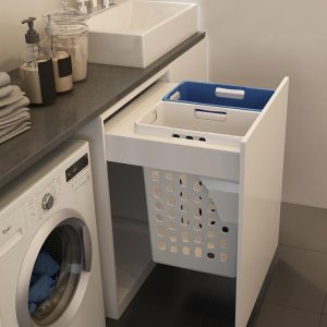 Kia Ora 70L (2x35L) Double Drop Down Laundry Basket without runner. To suit 600mm cabinet