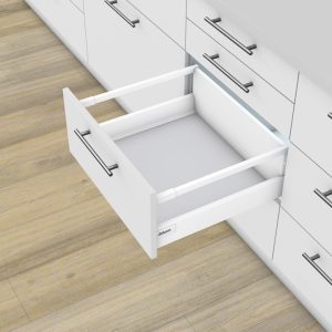 Blum TANDEMBOX antaro High-fronted Drawer D Height 199MM with Single Gallery Rail 30kg 500mm Silk White with BLUMOTION