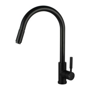 Round Chrome Pull Out Kitchen Sink Mixer Tap