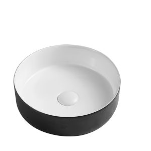 Sasso Black & White Above Counter Round Basin