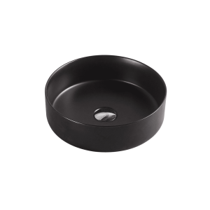 Sasso Matt Black Above Counter Round Basin
