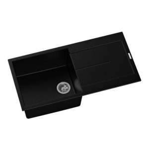 1000 x 500 x 200mm Carysil Single Bowl With Drainer Board Granite Kitchen Sink Top Mount