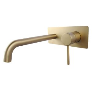 Pentro Brushed Wall Mixer With Round Spout