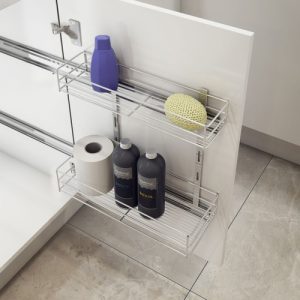 Giamo, Soft Close Under Sink Rollout, Side Mounted, Wire Base, Chrome Plated