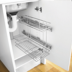 Veronar, Under Sink Storage Rollout, Universal Mount, Chrome Plate