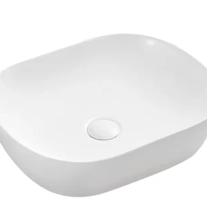 Chur 46 Counter-top Round-edged Square Basin - Matt White
